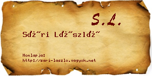 Sári László névjegykártya